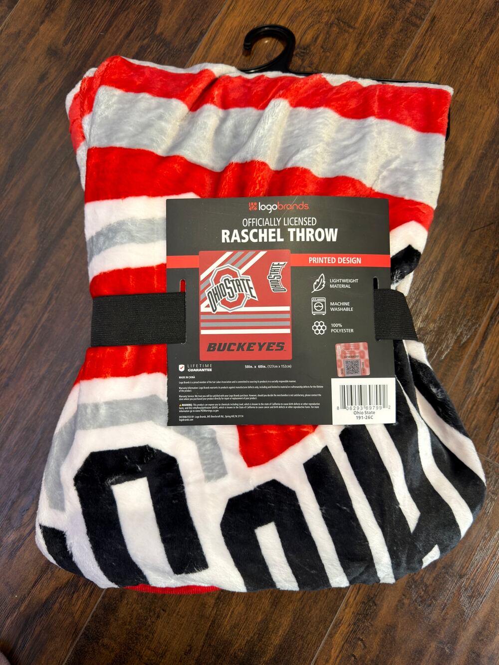 Ohio State Raschel Throw